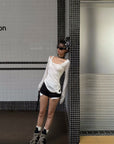 WARDEN EDGE Layered Plaid Waist Micro Shorts