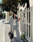 Hydrae Soft Grey Oversized Zip Hoodie & Wide-Leg Drawstring Sweatpants Two-Piece Set