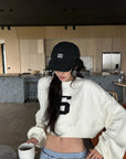 WARDEN EDGE No.5 Cropped Oversized Knit Sweater