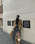WARDEN EDGE Layered Plaid Deconstructed Midi Skirt