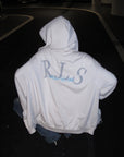 Rase le sol Layered Double-Hood Oversized Graphic Zip-Up Sweatshirt Jacket