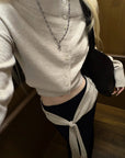Rase le sol Wool Fallen Shoulder Button Knit Sweater