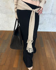 Rase le sol Draped Tie-Waist Wool Knit Maxi Skirt