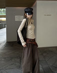 Rase le sol Second-Skin Ribbed Button Long Sleeve Top