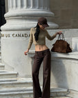 ROVENTE Cable-Knit Cropped Sweater
