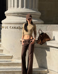 ROVENTE Cable-Knit Cropped Sweater