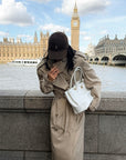 ROVENTE Sculpted Collar Belted Trench Coat