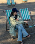 ROVENTE Washed Utility Cinch-Waist Field Jacket