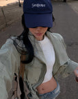 ROVENTE Washed Utility Cinch-Waist Field Jacket