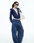 IAMXIAA Vintage Blue Oversized Cargo Jeans