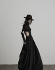 DOINDULGE Oversized Pleated Draped Wide-Leg Pants