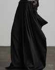 DOINDULGE Oversized Pleated Draped Wide-Leg Pants
