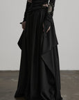 DOINDULGE Oversized Pleated Draped Wide-Leg Pants
