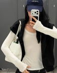 ROVENTE Sheer Scoop Neck Long Sleeve Top
