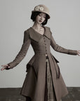DOINDULGE Victorian Sculpted Waist Mid-Length Jacket