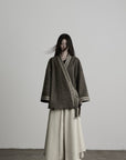DOINDULGE Jacquard Trim Wrap Jacket