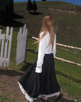 Rase le sol Layered Lace Balloon Midi Skirt