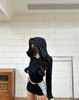 WARDEN EDGE Sculpted Zip-Up Hooded Jacket & Shorts Set