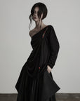 DOINDULGE Irregular Neckline Knit Long Sleeve Top