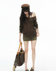 IAMXIAA Distressed Open Knit Oversized Sweater