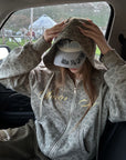 Rase le sol Amor Fati Leopard Zip-Up Hoodie