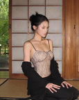 Hydrae Floral Lace Bustier Cami Top with Adjustable Straps