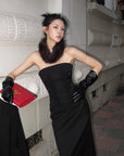 Hydrae Robe midi bustier inspirée du corset avec détails lacés brodés