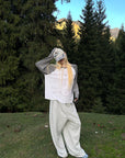 Rase le sol Pantalon de survêtement large à imprimé graffiti