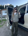 Rase le sol Amor Fati Leopard Zip-Up Hoodie