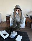Rase le sol Amor Fati Leopard Zip-Up Hoodie