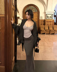 Hydrae Oversized Chunky Knit Cardigan & Hooded Cape Set
