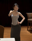 Hydrae Satin Bow Detail Sculpted Cami Top With Slim Fit Silhouette