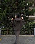 Hydrae Oversized Chunky Knit Cardigan & Hooded Cape Set