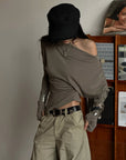 WARDEN EDGE Strap Detail Wide-Leg Cargo Pants