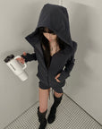 WARDEN EDGE Contoured Zip-Up Hoodie & Contrast Panel Shorts Set
