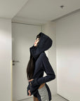 WARDEN EDGE Contoured Zip-Up Hoodie & Contrast Panel Shorts Set