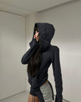 WARDEN EDGE Contoured Zip-Up Hoodie & Contrast Panel Shorts Set