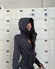 WARDEN EDGE Contoured Zip-Up Hoodie & Contrast Panel Shorts Set