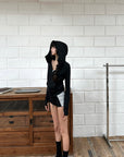 WARDEN EDGE Sculpted Zip-Up Hooded Jacket & Shorts Set