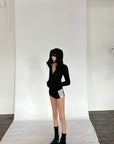 WARDEN EDGE Sculpted Zip-Up Hooded Jacket & Shorts Set