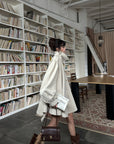 WARDEN EDGE Oversized High-Neck Balloon Sleeve Belted Trench Coat
