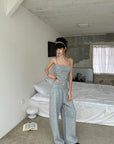 WARDEN EDGE Layered Waistband Wide-Leg Knit Pants