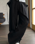 WARDEN EDGE グラフィック折り返しウエストプリーツワイドレッグパンツ