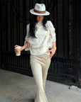 ROVENTE Cable-Knit Wool Turtleneck Relaxed Wide-Sleeve Sweater