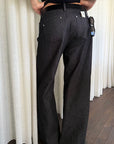 ROVENTE Low-Rise Black Wide-Leg Floor-Length Relaxed Denim Jeans