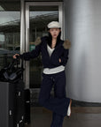 Hydrae Plush-Trim Zip-Up Hoodie & Wide-Leg Sweatpants Set