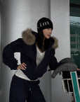 Hydrae Plush-Trim Zip-Up Hoodie & Wide-Leg Sweatpants Set