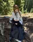 Rase le sol Ruffled High-Neck Ribbon Cropped Blouse