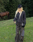 Rase le sol Washed Camo Barrel-Leg Cargo Pants