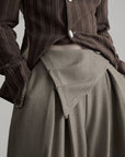 DOINDULGE Pantalon bouffant plissé à taille asymétrique